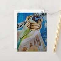 Bird Jewelry and Architecture surreal collage art Postcard