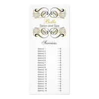 chic yellow, black and white Services rack card