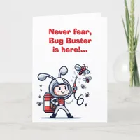 Funny Bug Buster Get Well Card