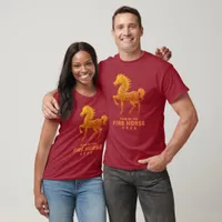 Faux Gold Embossed Chinese Year of the Horse 2026 T-Shirt