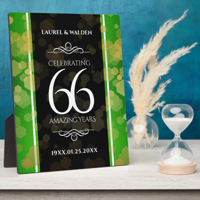 Elegant 66th Titanite Wedding Anniversary Plaque