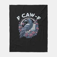 Crow Humorous F-Caw-F Graphic For Men Women Retro  Fleece Blanket