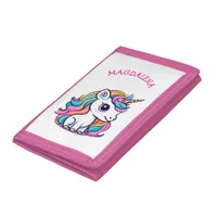 Cute Pastel Color Unicorn Wallet with Name