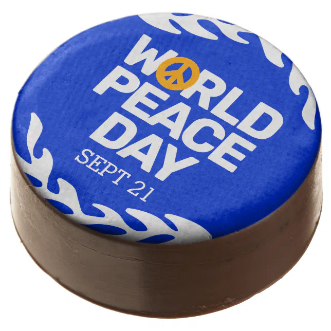 Blue Orange World Peace Day Peace Sign Chocolate Covered Oreo