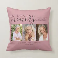 Blush In Loving Memory Photo Memorial Tribute  Throw Pillow