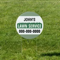 18” x 18” Round Lawn Service Yard Sign