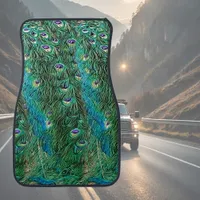 Peacock feathers, abstract - cool  car floor mat