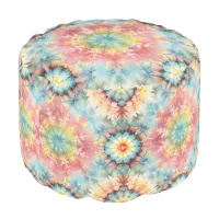  Tie Dye Medallion Print Pouf