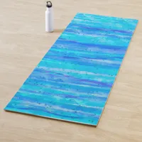 Personalized Blue, Purple, Teal, Aqua Abstract  Yoga Mat
