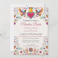 Fiesta Colorful Flowers Botanical Spanish Wedding Invitation