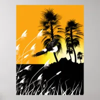 Eagle Desert Summer Silhouettes Poster