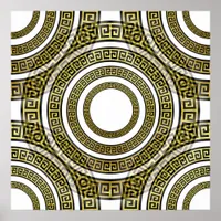 Elegant Greek Key Pattern Gold Luxurious Pattern Poster