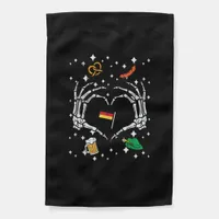 Oktoberfest Skeleton Hand Heart Flag German 