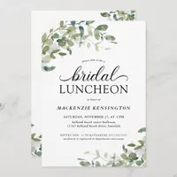 Modern Eucalyptus Green Bridal Luncheon Invitation