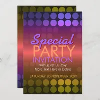 5x7 Shiny Disco Dots Special Party Invitation