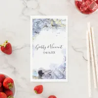 Blue Hydrangea Flowers Watercolor Wedding  Paper Guest Towels