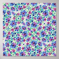 Abstract Floral Pattern - Poster