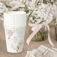 Dreamy Foliage Wedding Blush Pink ID817 Paper Cups