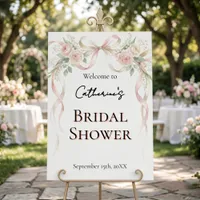 Dusty Rose Vintage Floral Ribbon Bridal Shower Foam Board