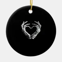 Hand Heart Skeleton Bone Spooky Girls Women Teens  Ceramic Ornament