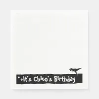 Minimalist Dino Birthday: T-Rex Design Napkins