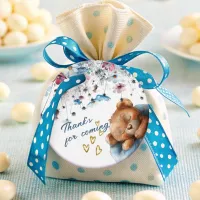 Baby Shower Teddy Bear Wildflowers Favor Tag