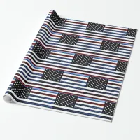 American Flag Patriotic Red White Blue Gift Wrap