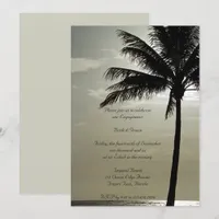 Palm Tree Beach Wedding Engagement Party Invite