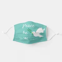 Peace Be With You White Dove on Blue Adult Cloth Face Mask