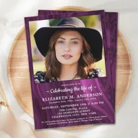 Elegant Celebration Of Life Custom Photo Funeral Invitation