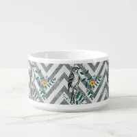 Zigzag Bird & Flower Pattern Bowl