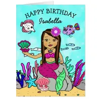 Jumbo Sized Mermaid Happy Birrthday Personalized Card