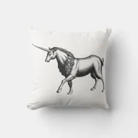 Vintage Unicorn Throw Pillow