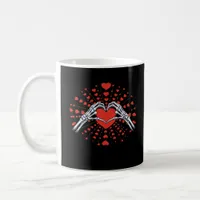 Skeleton Hand Heart Valentines Day Funny 2025 Hear Coffee Mug