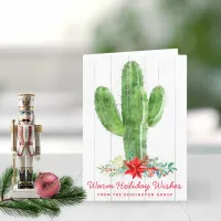 Rustic Watercolor Cactus Corporate Holiday