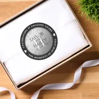 Elegant 11th Steel Wedding Anniversary Celebration Classic Round Sticker