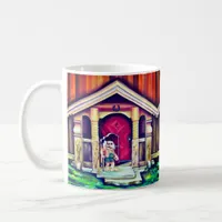 Traditional Scandinavian Painting with Troll Coffee Mug