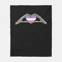 Bone Hands Heart Transgender Goth Minimal Style Fleece Blanket