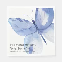 In Loving Memory Butterfly Funeral Memorial Wake Napkins