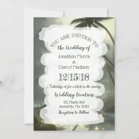 Ocean and Palm Trees Wedding Invitation