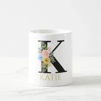 Watercolor Floral Monogram Coffee Mug