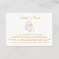 *~* Baby Bunny Rabbit Reading Teddy Bring a Book Enclosure Card