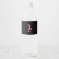 Funny Skeleton Men Women Skeleton Heart Valentines Water Bottle Label