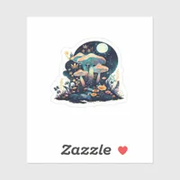 Cottagecore And Aesthetic Goblincore Mushroom Fair Sticker