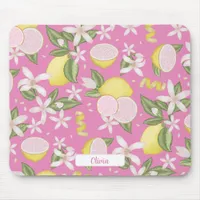 Pink Lemon Botanical Citrus Mouse Pad