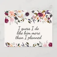 Pretty Watercolor Floral Bridesmaid Proposal Card