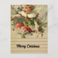 Retro Christmas Fairy Postcard