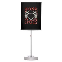 Skeleton Hand Red Heart Birthday Valentines Day Table Lamp