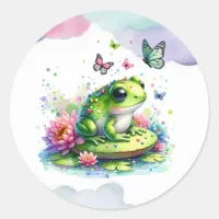 Cute Frog and Butterflies