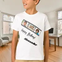 Photo collage film name birthday boy T-Shirt